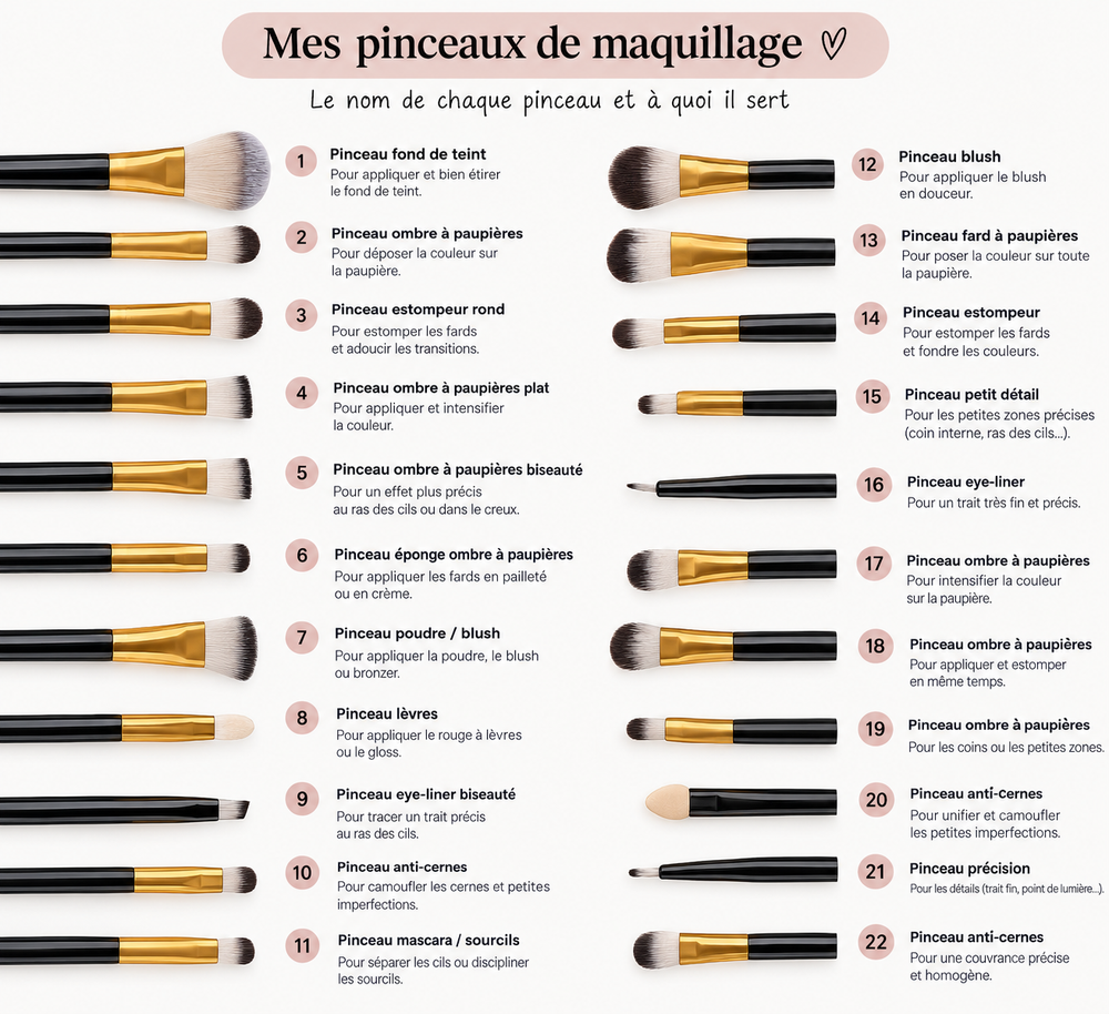 Pinceaux visage et yeux